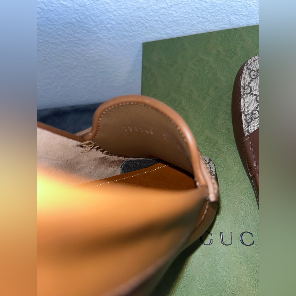 Brand New Gucci Men’s GG Supreme Clove Calf Soft Loafers Brown Size 7 (US 7.5) - Picture 8 of 10